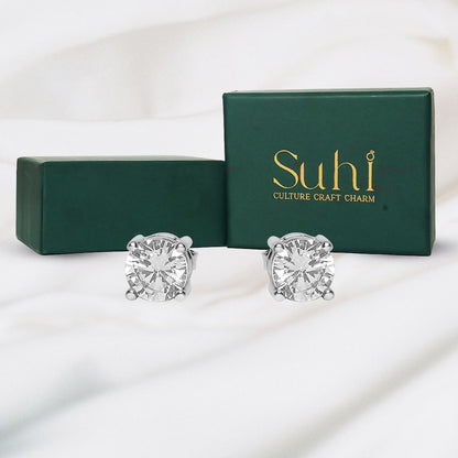 Silver Sterling classic solitaire studs