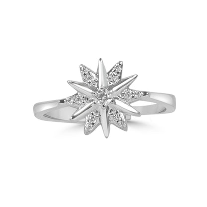 Silver Elegant Bloomy Star Ring