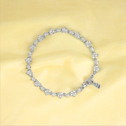 SIlver Heart Solitare Bracelet