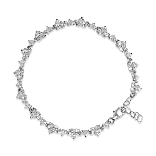 SIlver Heart Solitare Bracelet