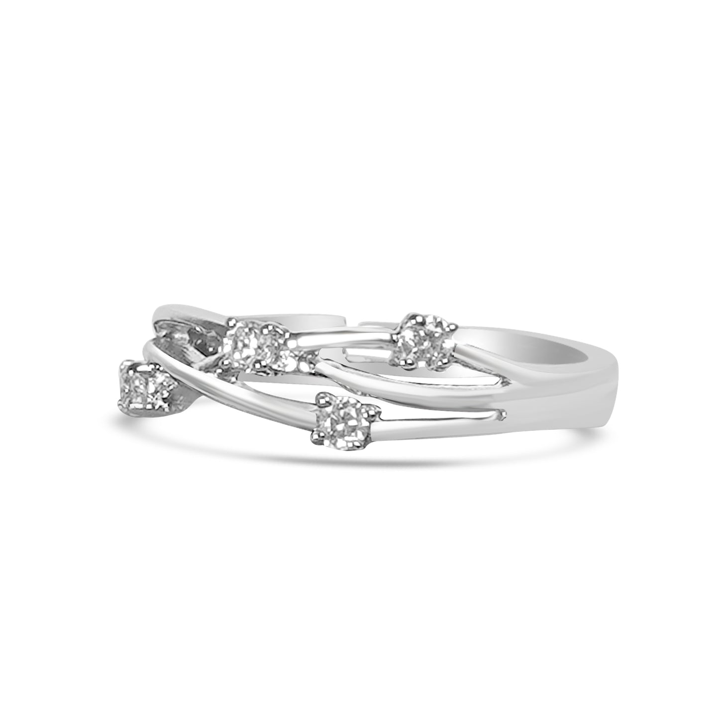 Silver Multi Solitaire Streak Ring