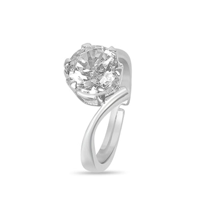 Silver Solitaire Moissanite Ring For Female