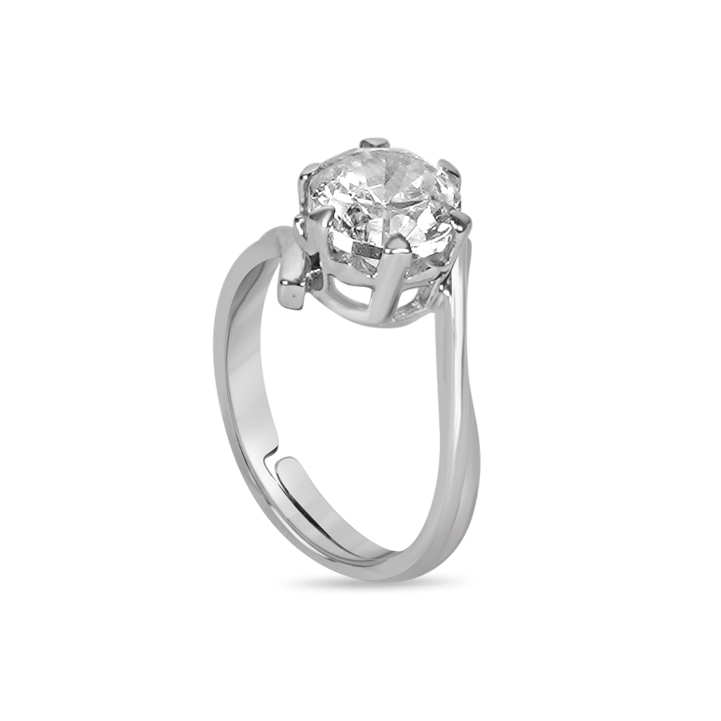 Silver Solitaire Moissanite Ring For Female