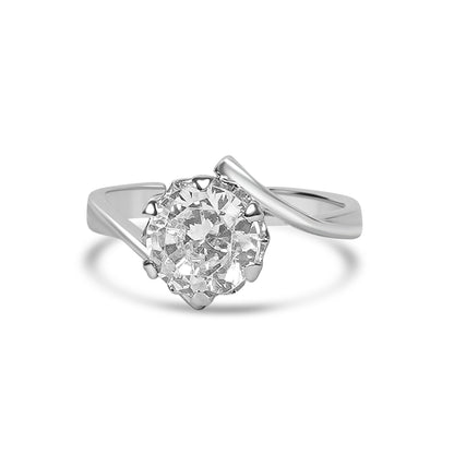 Silver Solitaire Moissanite Ring For Female