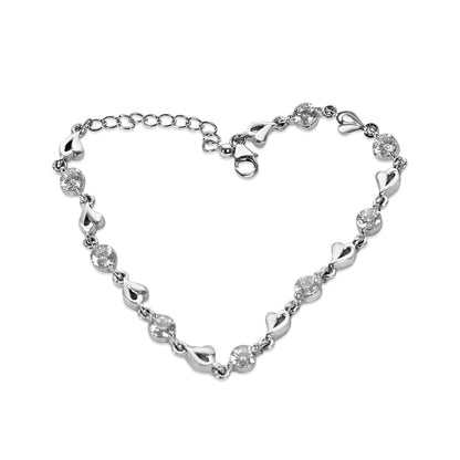 Silver Elegant Heart Bracelet