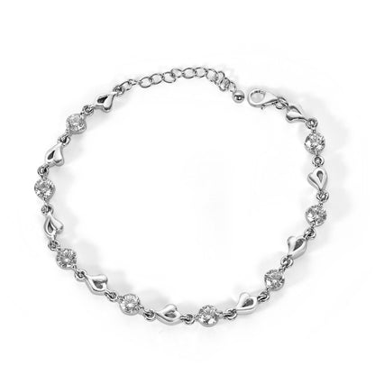 Silver Elegant Heart Bracelet