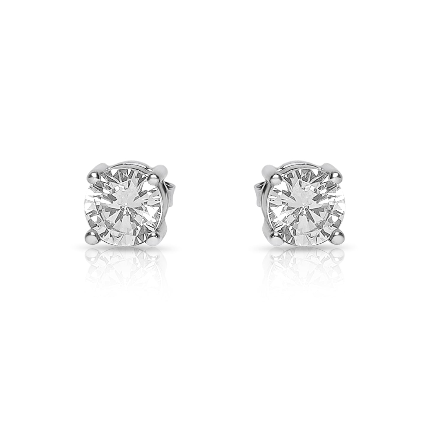 Silver Sterling classic solitaire studs