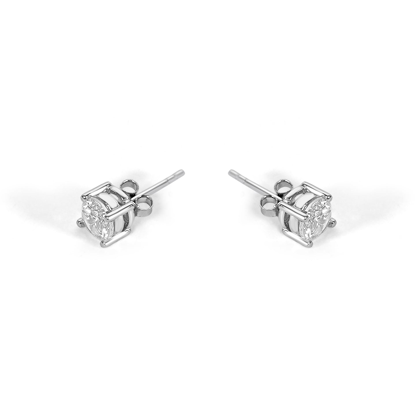 Silver Sterling classic solitaire studs