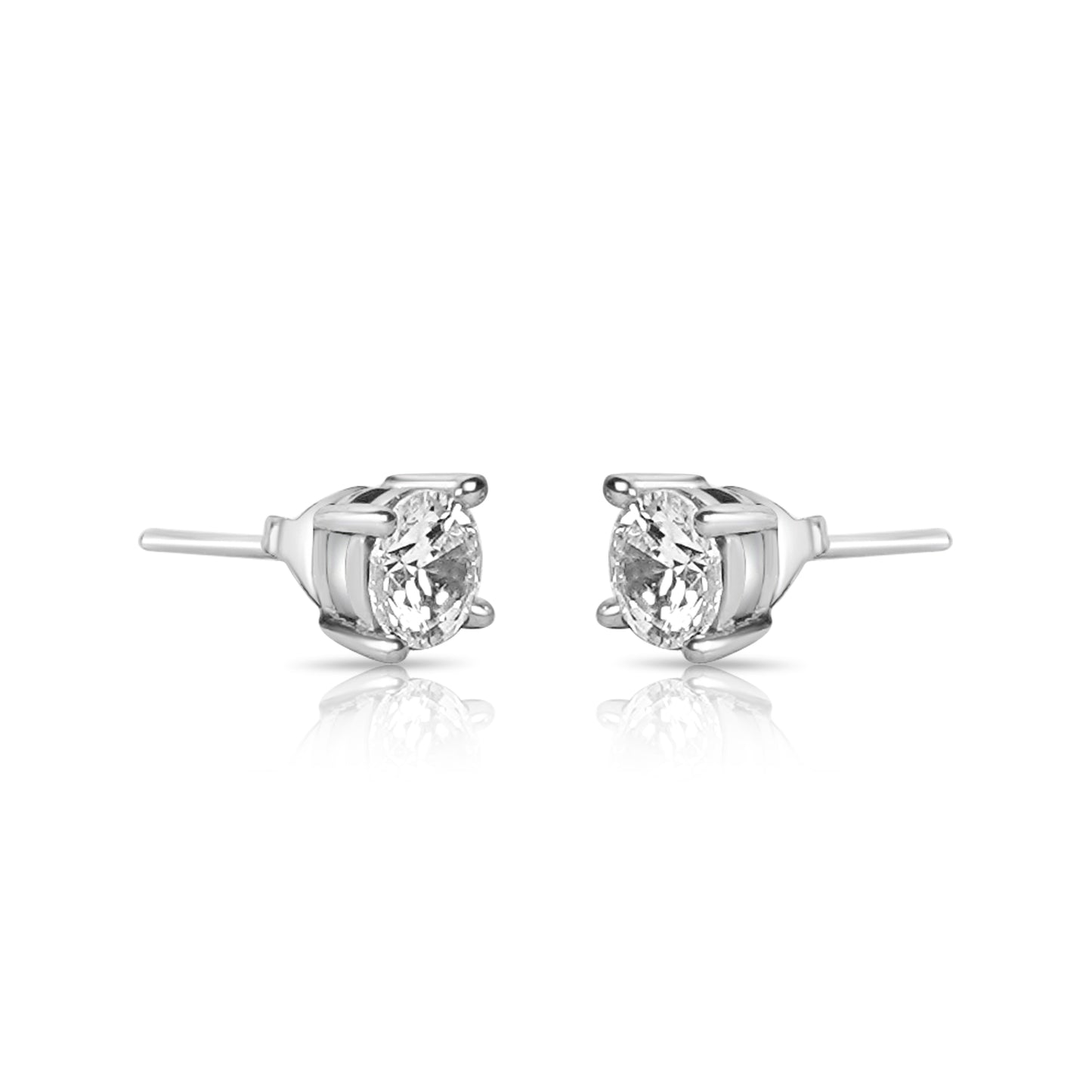 Silver Sterling classic solitaire studs