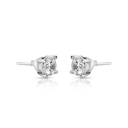 Silver Sterling classic solitaire studs