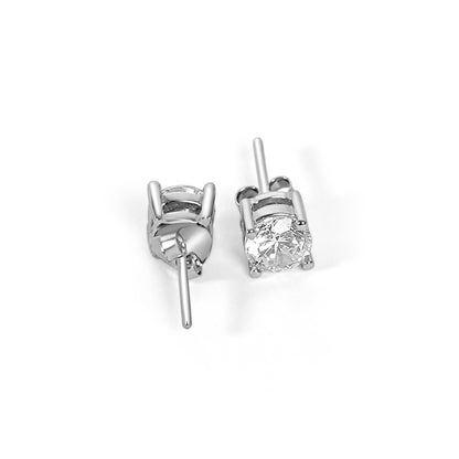 Silver Sterling classic solitaire studs