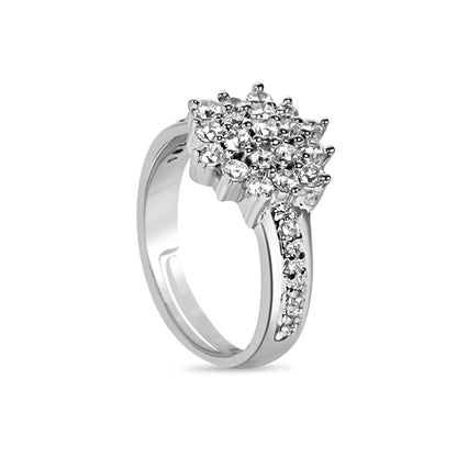 Silver Regal Flower Ring for Female