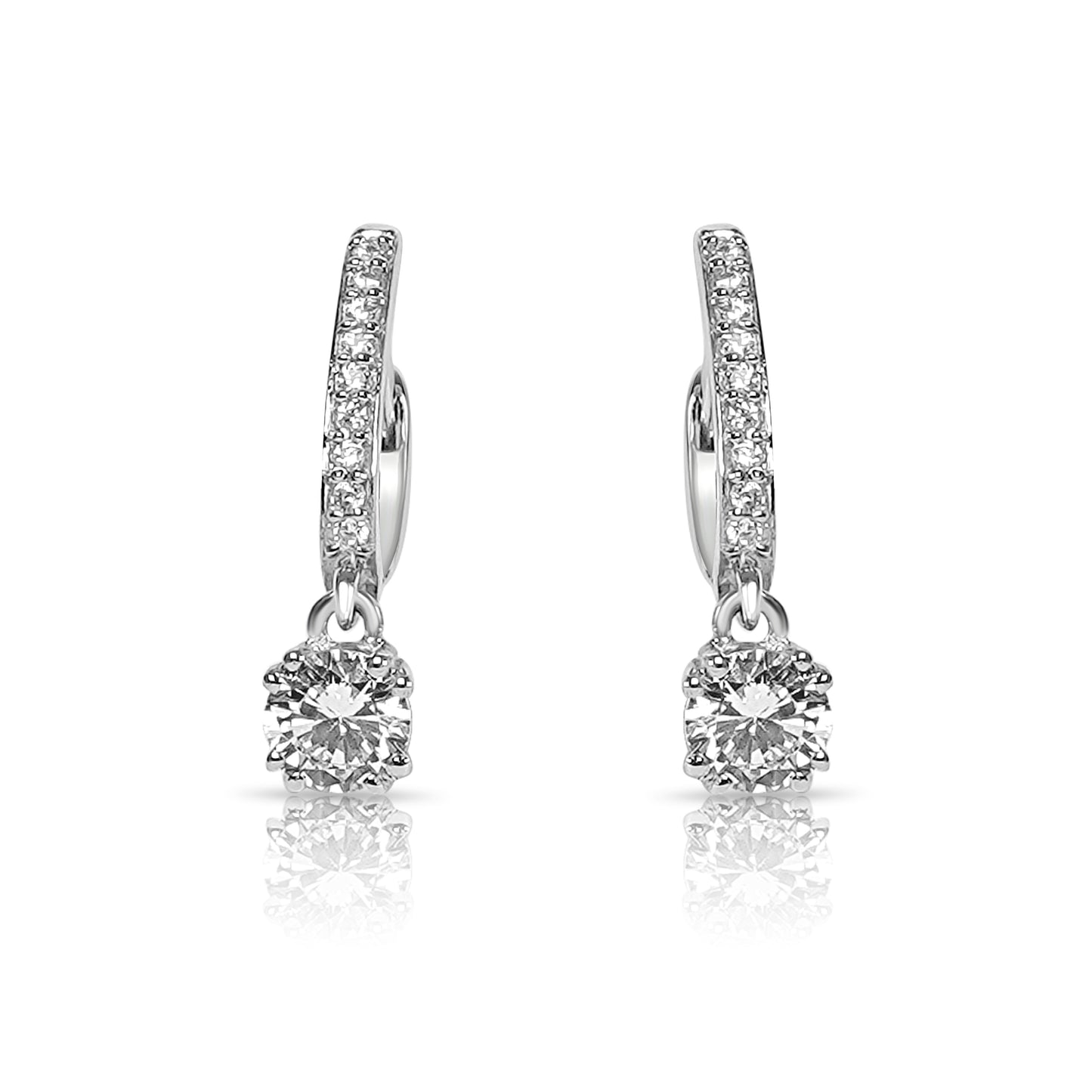 Silver Classic Stone Drop Earring